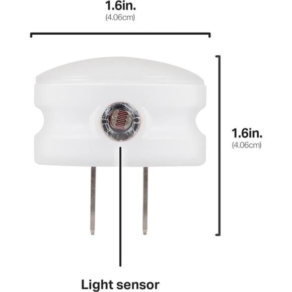 Lights By Night Mini LED Night Light, Plug-In, Dusk to Dawn Sensor, Warm White - Picture 3 of 7
